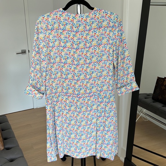 Tuckernuck Liberty Of London Floral Printed Silk De Chine Pullover Pleated Dress - Picture 6 of 12